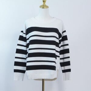 Chico's Zenergy Men's Sweater Striped Pattern Long Sleeve O-Neck Pullover Medium